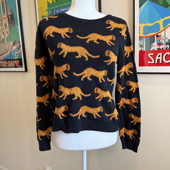Monki Sweaters - Monki Leopard Crewneck Sweater - Size M